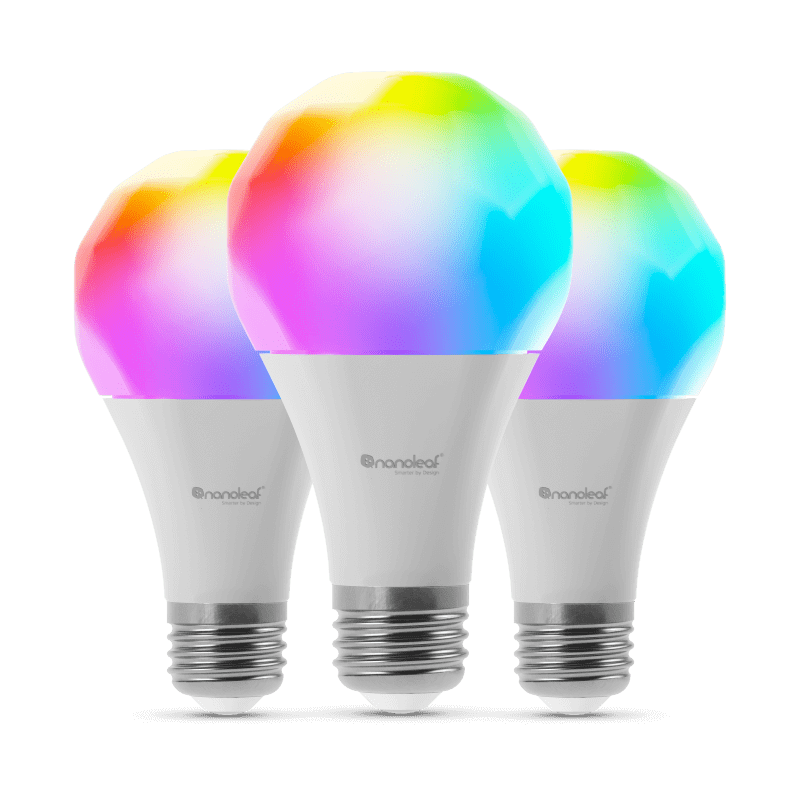 Nanoleaf Essentials Thread enabled color changing smart light bulbs. 3 pack. Similar to Wyze. HomeKit, Google Assistant, Amazon Alexa, IFTTT.