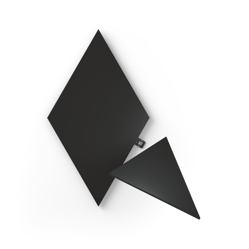 Nanoleaf Shapes Thread enabled color changing black triangle smart modular light panels. 3 pack expansion. Similar to Philips Hue, Lifx. HomeKit, Google Assistant, Amazon Alexa, IFTTT.