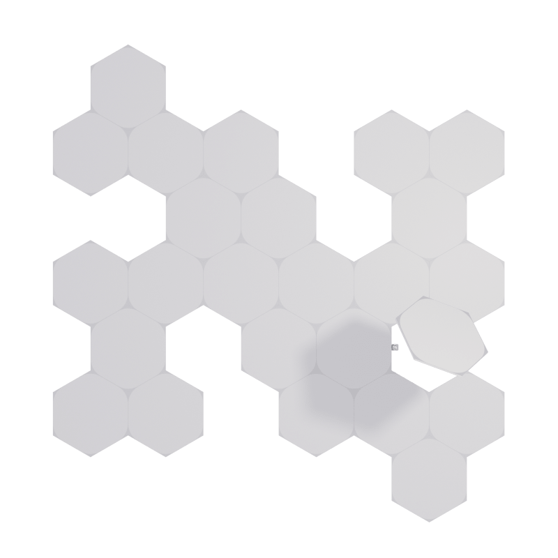 Nanoleaf Shapes Thread enabled color changing hexagon smart modular light panels. 25 pack expansion. Similar to Philips Hue, Lifx. HomeKit, Google Assistant, Amazon Alexa, IFTTT.