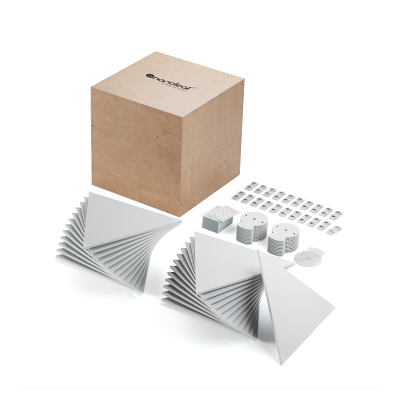 Nanoleaf Shapes Thread enabled color changing triangle smart modular light panels. 25 pack expansion. Similar to Philips Hue, Lifx. HomeKit, Google Assistant, Amazon Alexa, IFTTT.